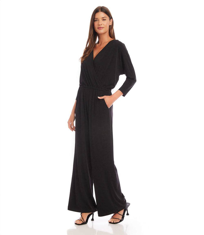 Karen Kane Black Travel Jersey Jumpsuit Karen Kane