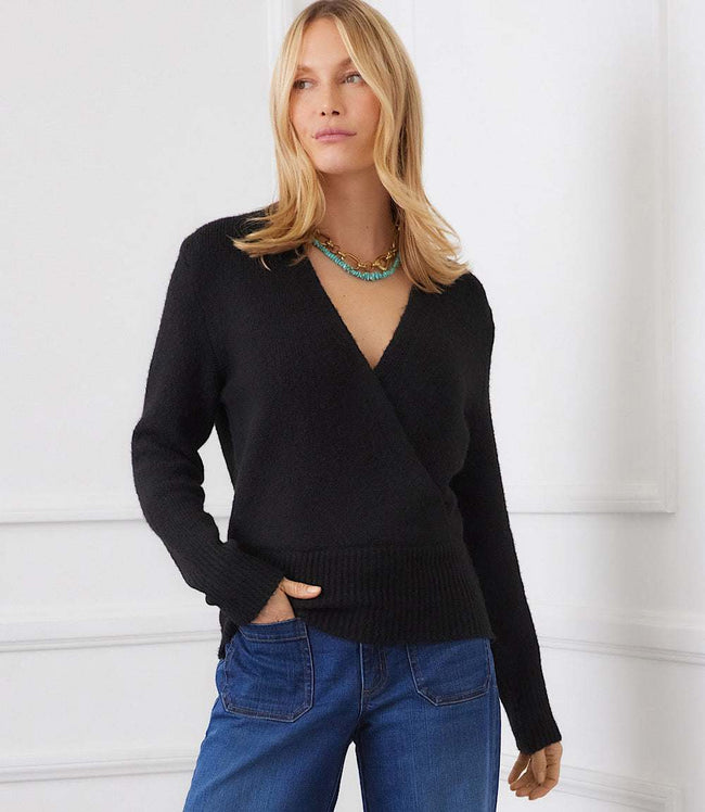 Karen Kane Black Wrap Sweater Karen Kane