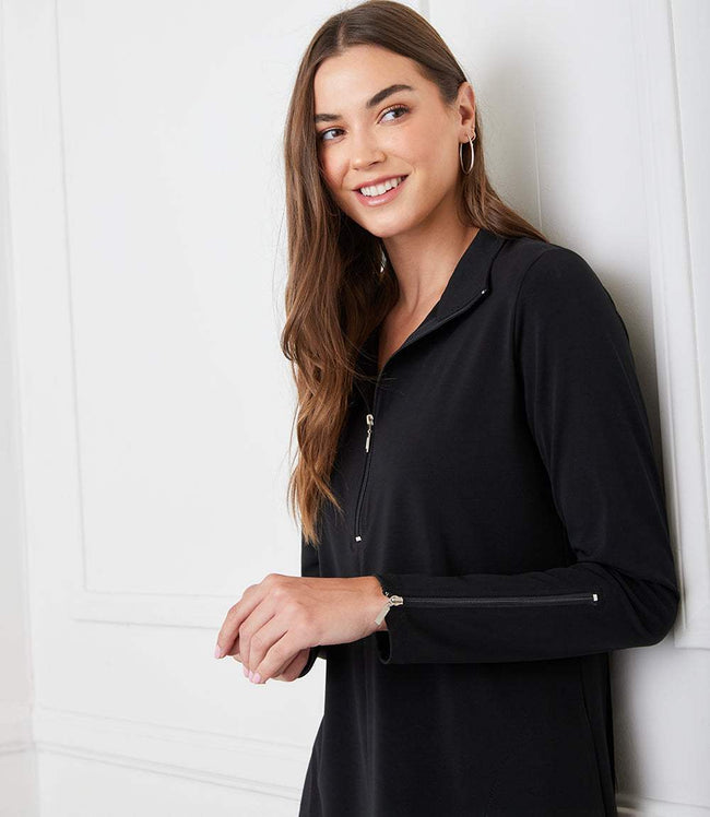 Karen Kane Black Zip Up Travel Dress Karen Kane