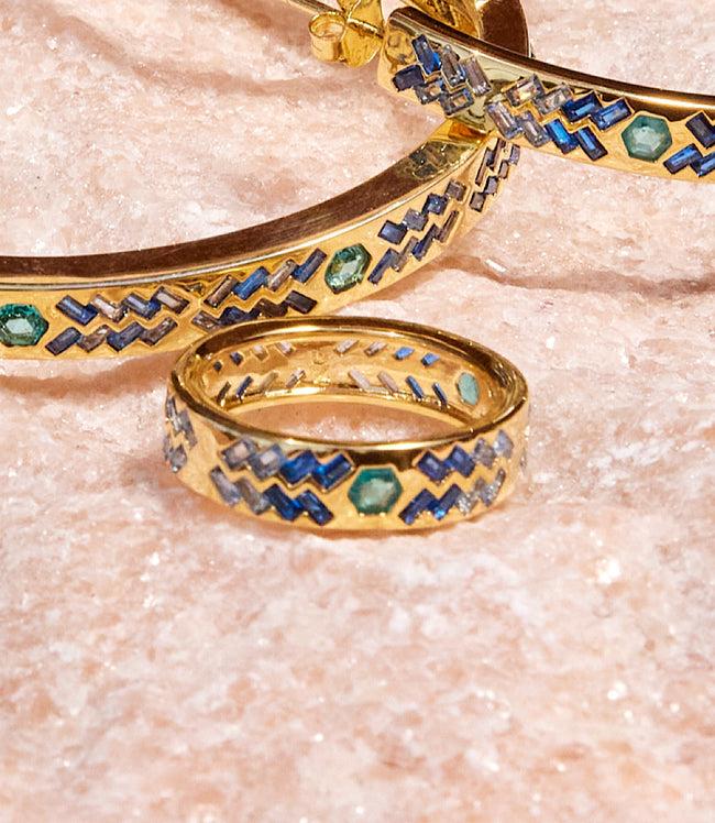 karen kane Blue Crystal Inlay Ring Karen Kane