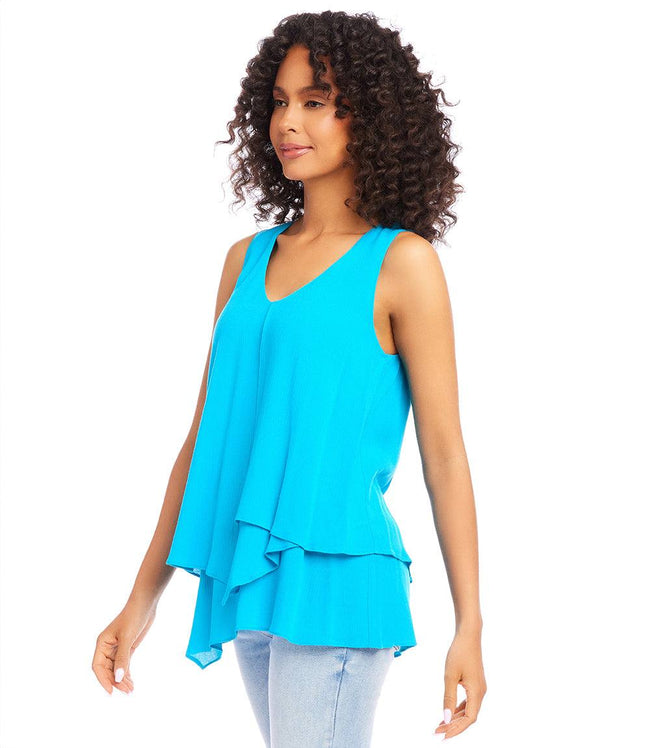 Karen Kane Blue Layered Tank Karen Kane
