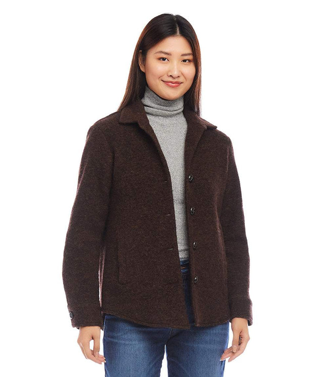 Karen Kane Brown Brushed Shirt Jacket Karen Kane