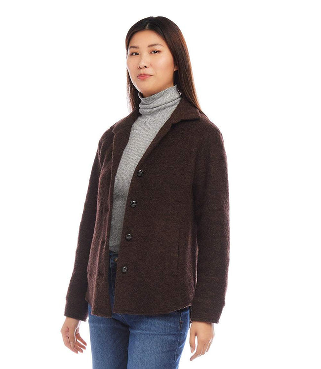 Karen Kane Brown Brushed Shirt Jacket Karen Kane