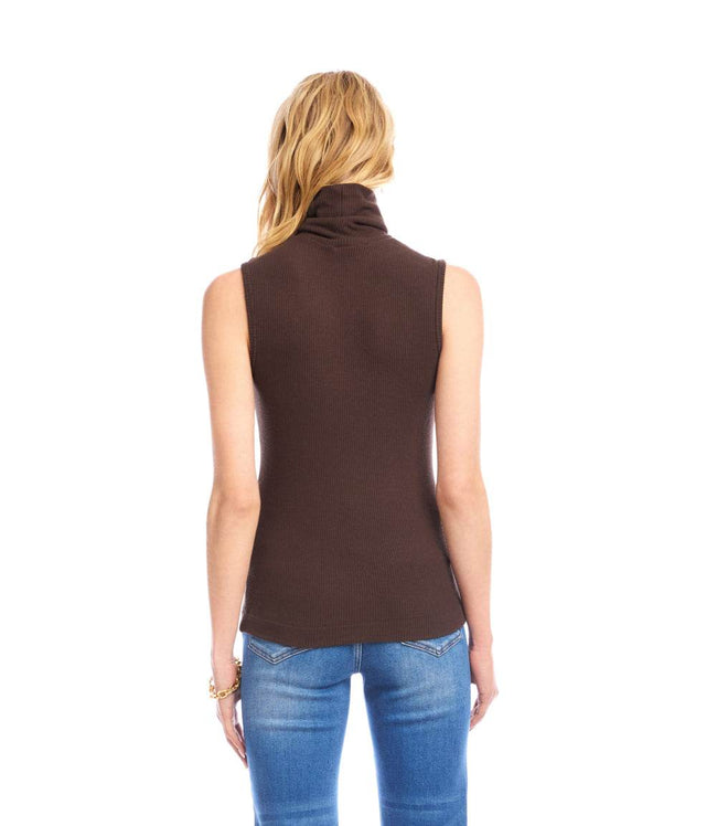 Karen Kane Brown Ribbed Turtleneck Tank Karen Kane
