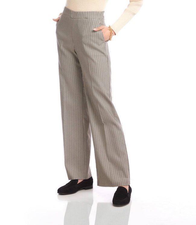 Karen Kane Check Straight Leg Trousers Karen Kane