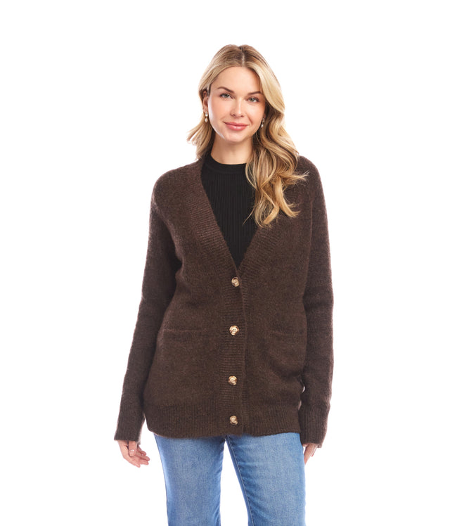 Karen Kane Chocolate Cardigan Sweater Karen Kane