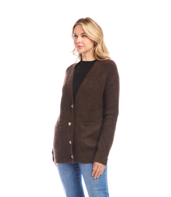 Karen Kane Chocolate Cardigan Sweater Karen Kane