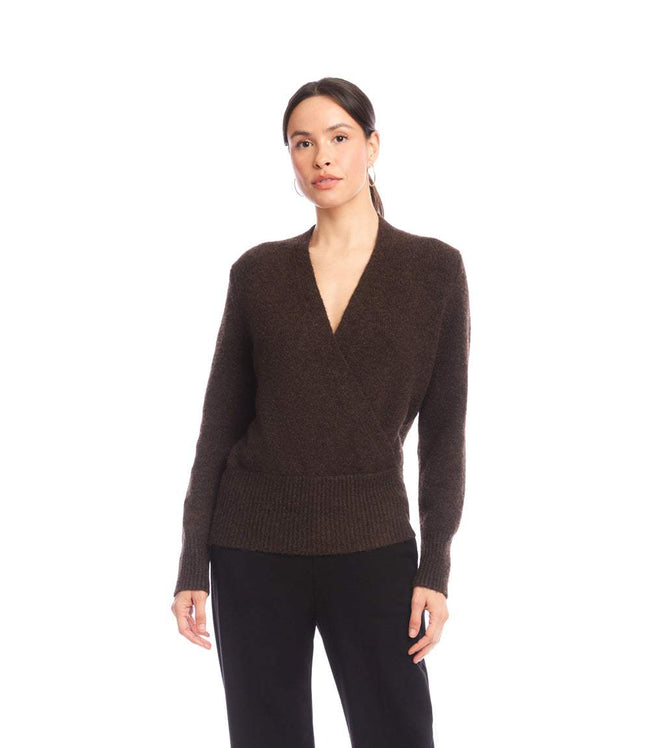 Karen Kane Chocolate Wrap Sweater Karen Kane