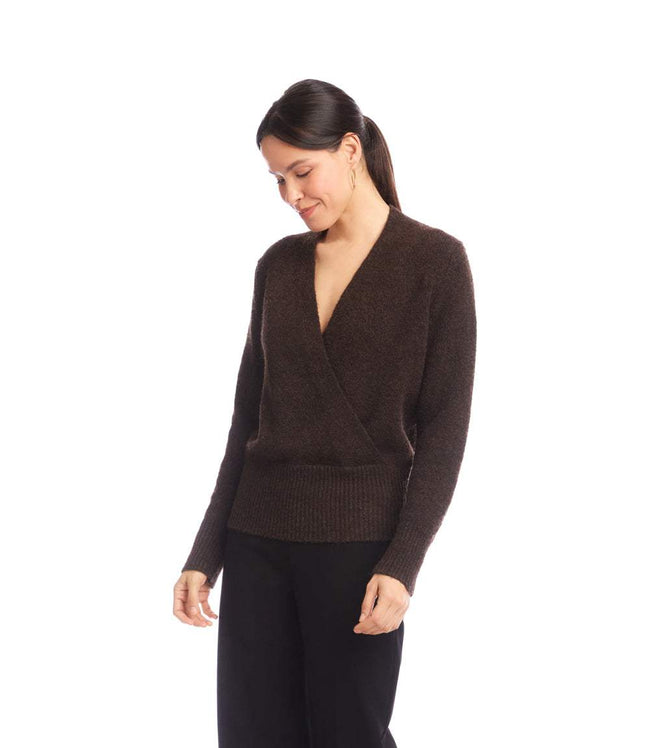 Karen Kane Chocolate Wrap Sweater Karen Kane