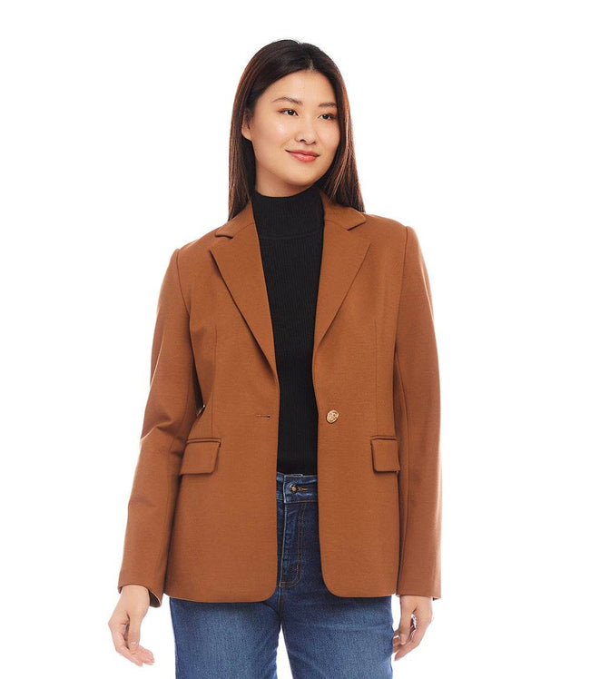 Karen Kane Cognac Ponte Knit Blazer Karen Kane