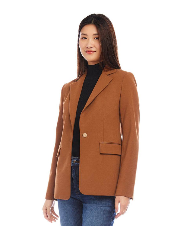 Karen Kane Cognac Ponte Knit Blazer Karen Kane