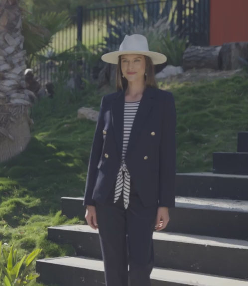 Karen Kane Cream Faux Suede Fedora Hat Karen Kane