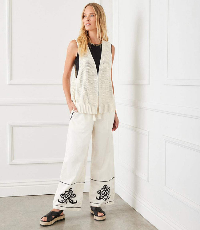 Karen Kane Cream Open Sweater Vest Karen Kane