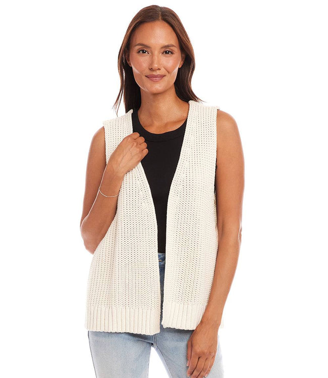 Karen Kane Cream Open Sweater Vest Karen Kane