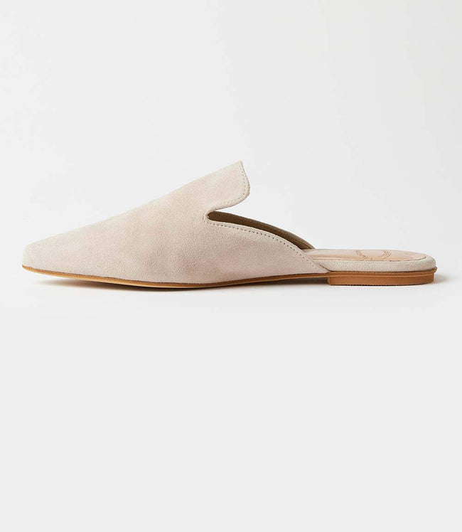 Karen Kane Cream Suede Leather Mules Karen Kane