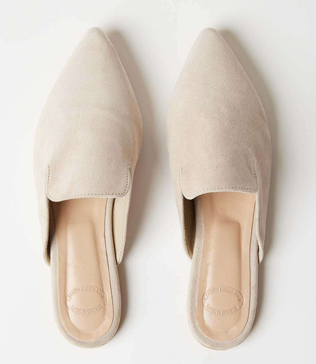 karen kane Cream Suede Leather Mules Karen Kane