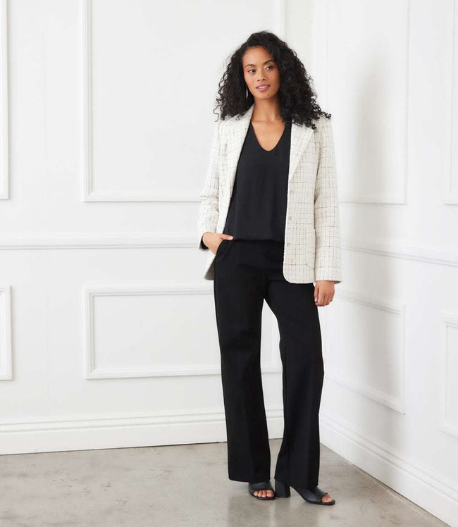 Karen Kane Cream Tweed Blazer Karen Kane