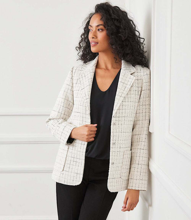 karen kane Cream Tweed Blazer Karen Kane
