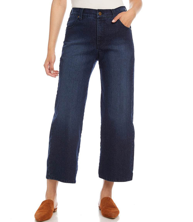 Karen Kane Denim Wide Leg Cropped Jeans Karen Kane