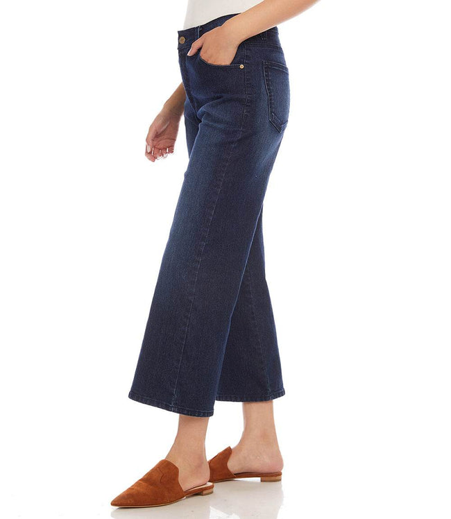 Karen Kane Denim Wide Leg Cropped Jeans Karen Kane