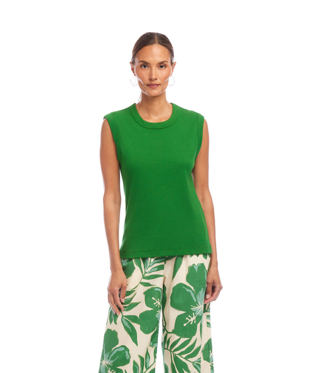 karen kane Emerald Ribbed Tank Karen Kane