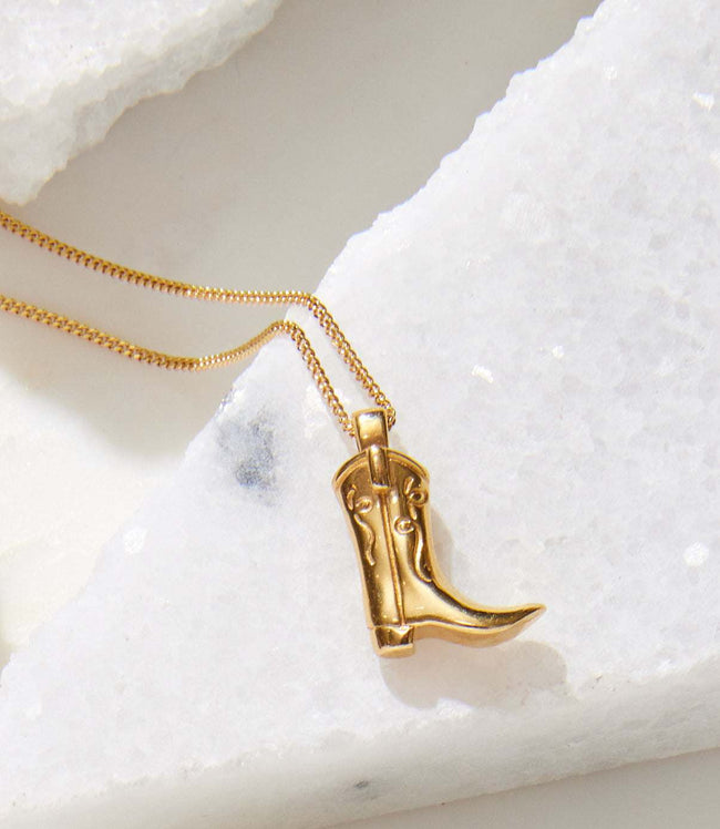 karen kane Gold Cowboy Boot Necklace Karen Kane