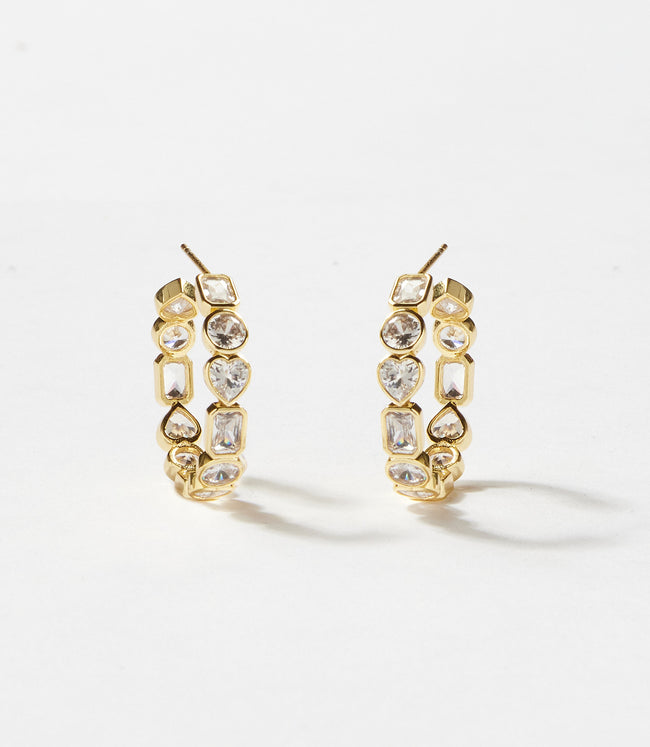 Karen Kane Gold Gemstone Hoop Earrings Karen Kane