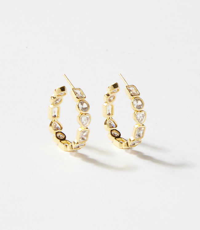 karen kane Gold Gemstone Hoop Earrings Karen Kane