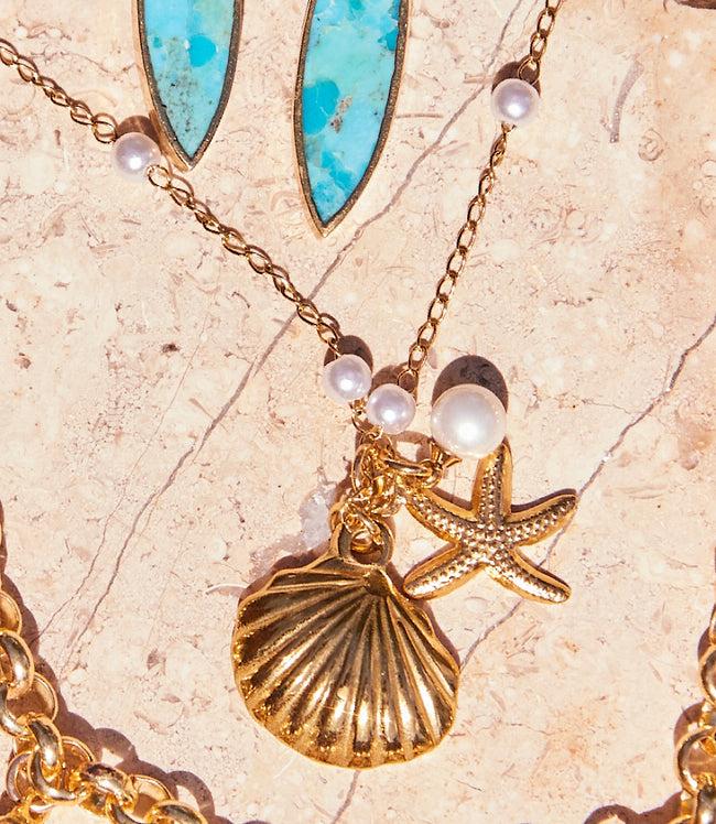 karen kane Gold Ocean Charm Necklace Karen Kane