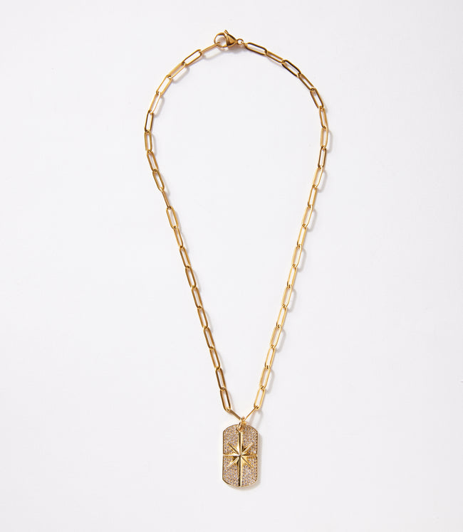 Karen Kane Gold Pavé Star Tag Necklace Karen Kane