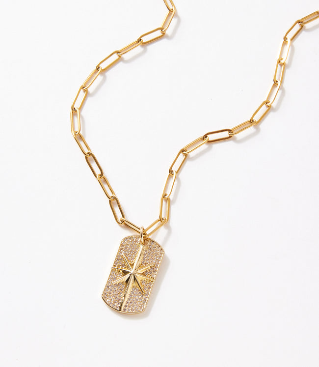Karen Kane Gold Pavé Star Tag Necklace Karen Kane