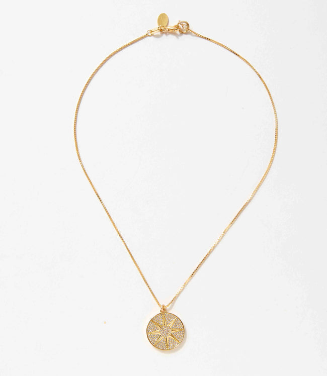 Karen Kane Gold Pavé Sun Dial Necklace Karen Kane
