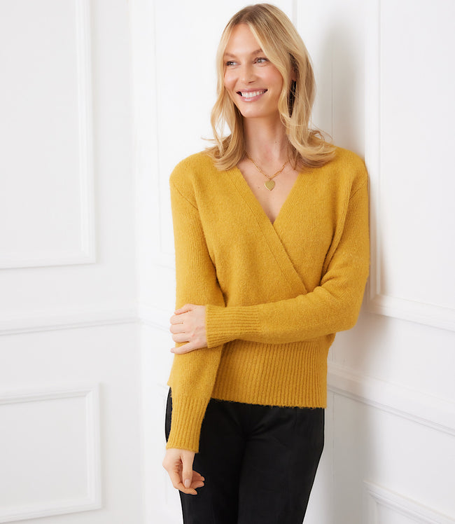 karen kane Gold Wrap Sweater Karen Kane