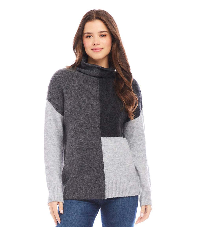 Karen Kane Gray Colorblock Sweater Karen Kane