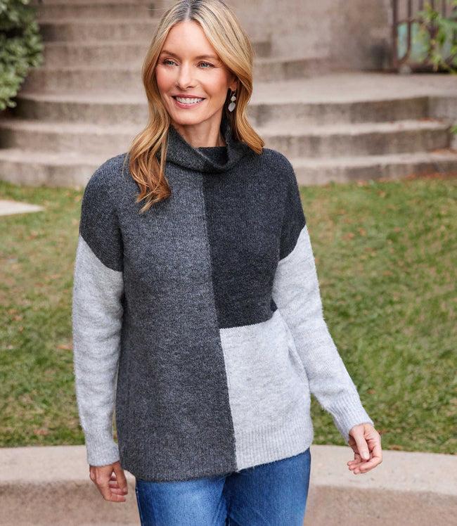 karen kane Gray Colorblock Sweater Karen Kane