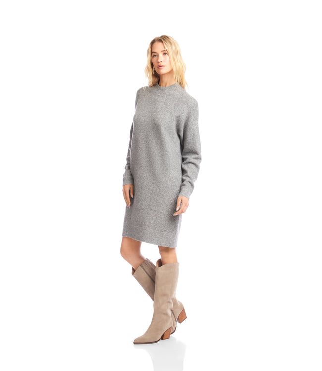 Karen Kane Gray Mock Neck Sweater Dress Karen Kane