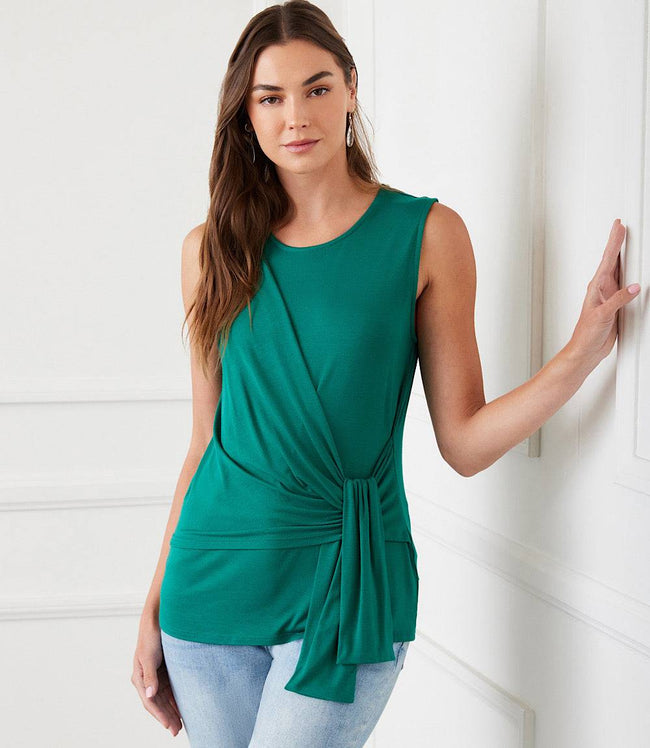 karen kane Green Side Drape Top Karen Kane