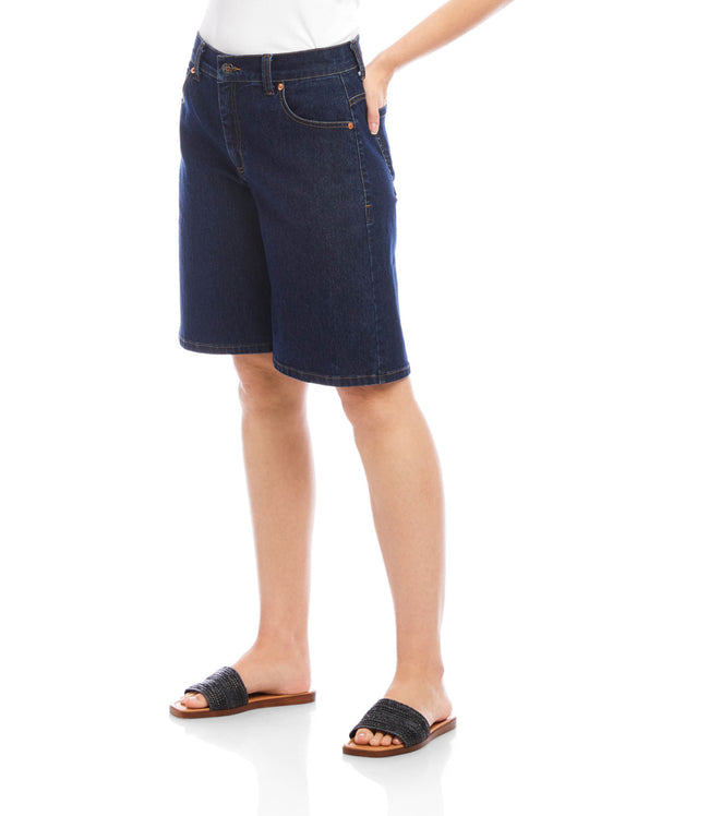 Karen Kane Indigo Denim Bermuda Shorts Karen Kane
