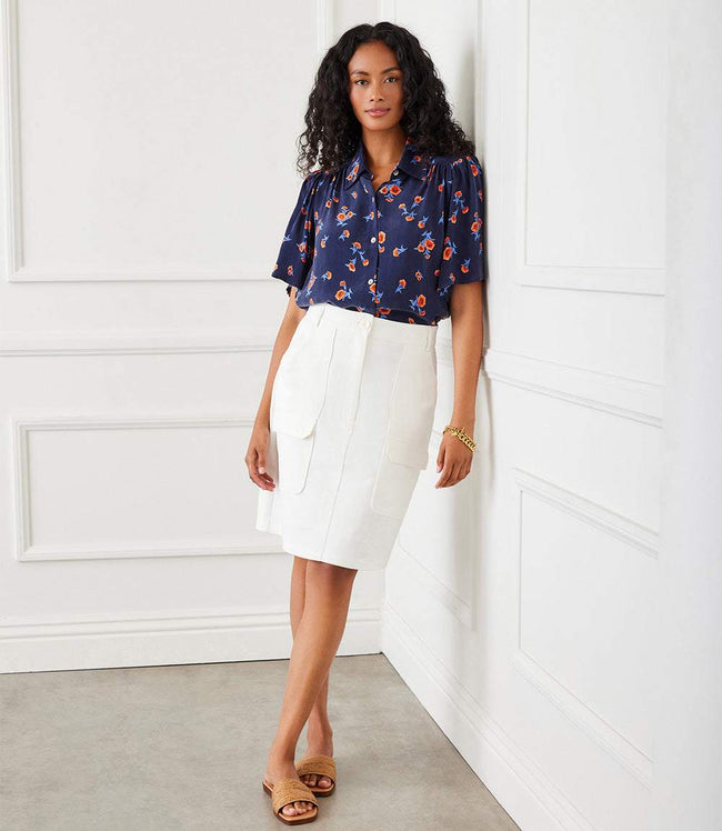 Karen Kane Ivory Cargo Skirt Karen Kane