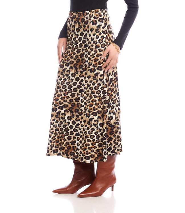 Karen Kane Leopard Side-Slit Midi Skirt Karen Kane
