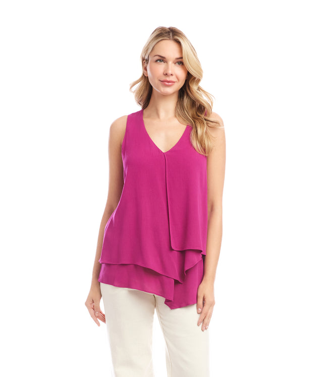Karen Kane Magenta Layered Tank Karen Kane