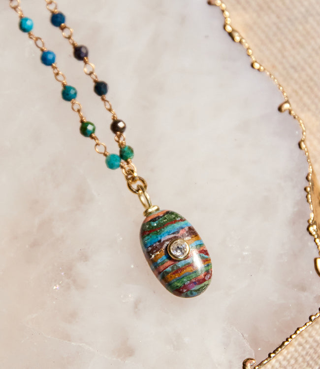 Karen Kane Multi Beaded Amulet Necklace Karen Kane