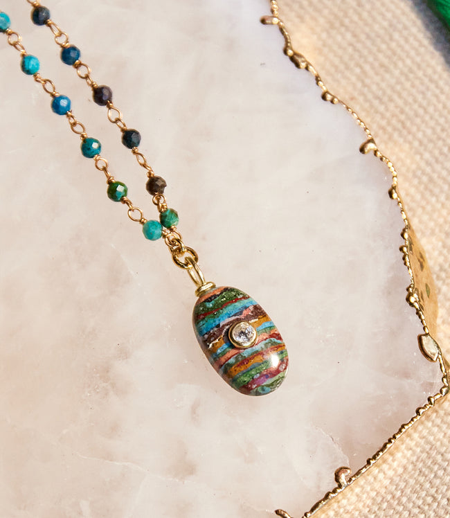 karen kane Multi Beaded Amulet Necklace Karen Kane