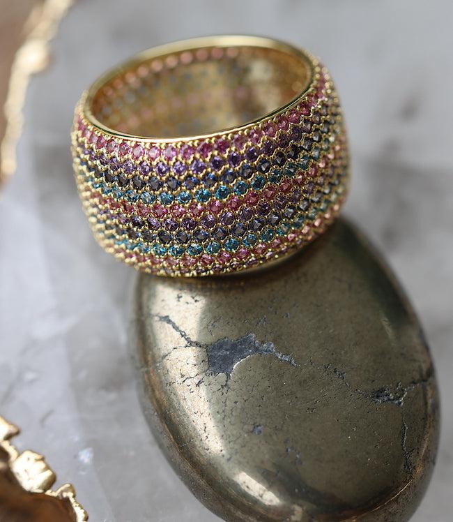 karen kane Multi Colorful Crystal Ring Karen Kane