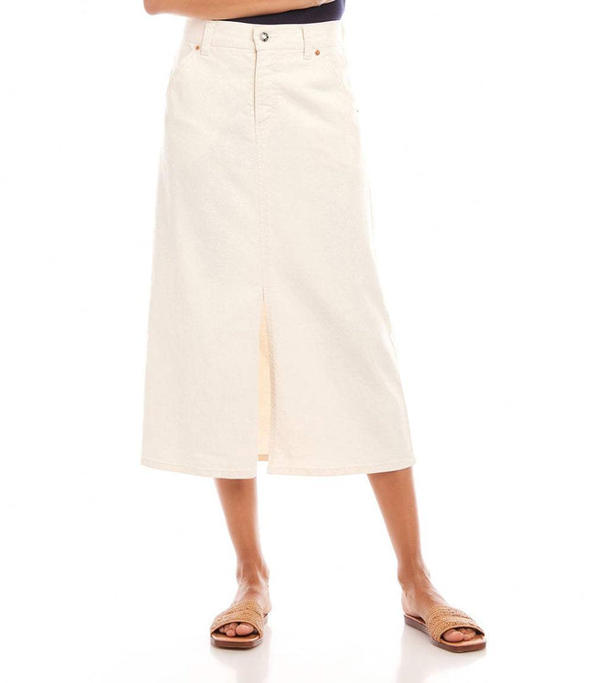 karen kane Natural Denim Midi Skirt Karen Kane