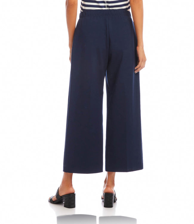 Karen Kane Navy Cropped Wide-Leg Pants Karen Kane