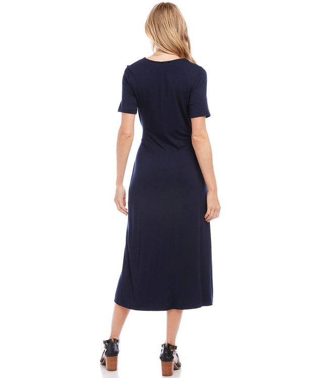 Karen Kane Navy Faux Wrap Midi Dress Karen Kane