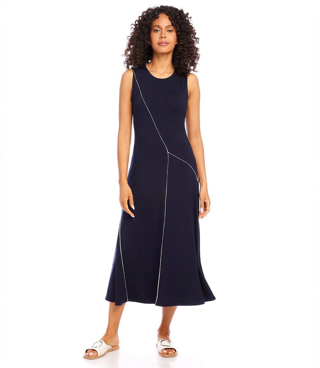 Karen Kane Navy Reverse Seam Dress Karen Kane