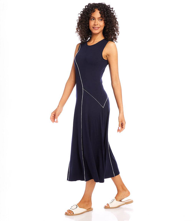 Karen Kane Navy Reverse Seam Dress Karen Kane