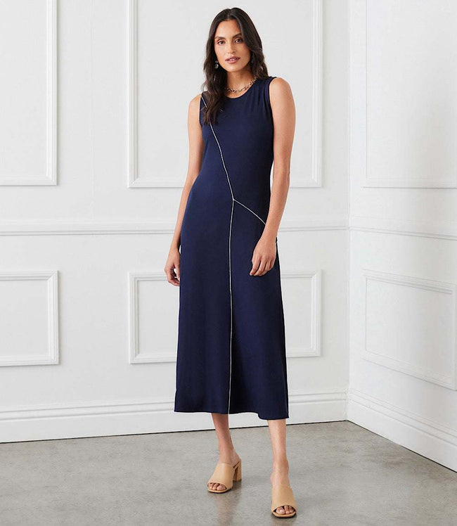 karen kane Navy Reverse Seam Dress Karen Kane